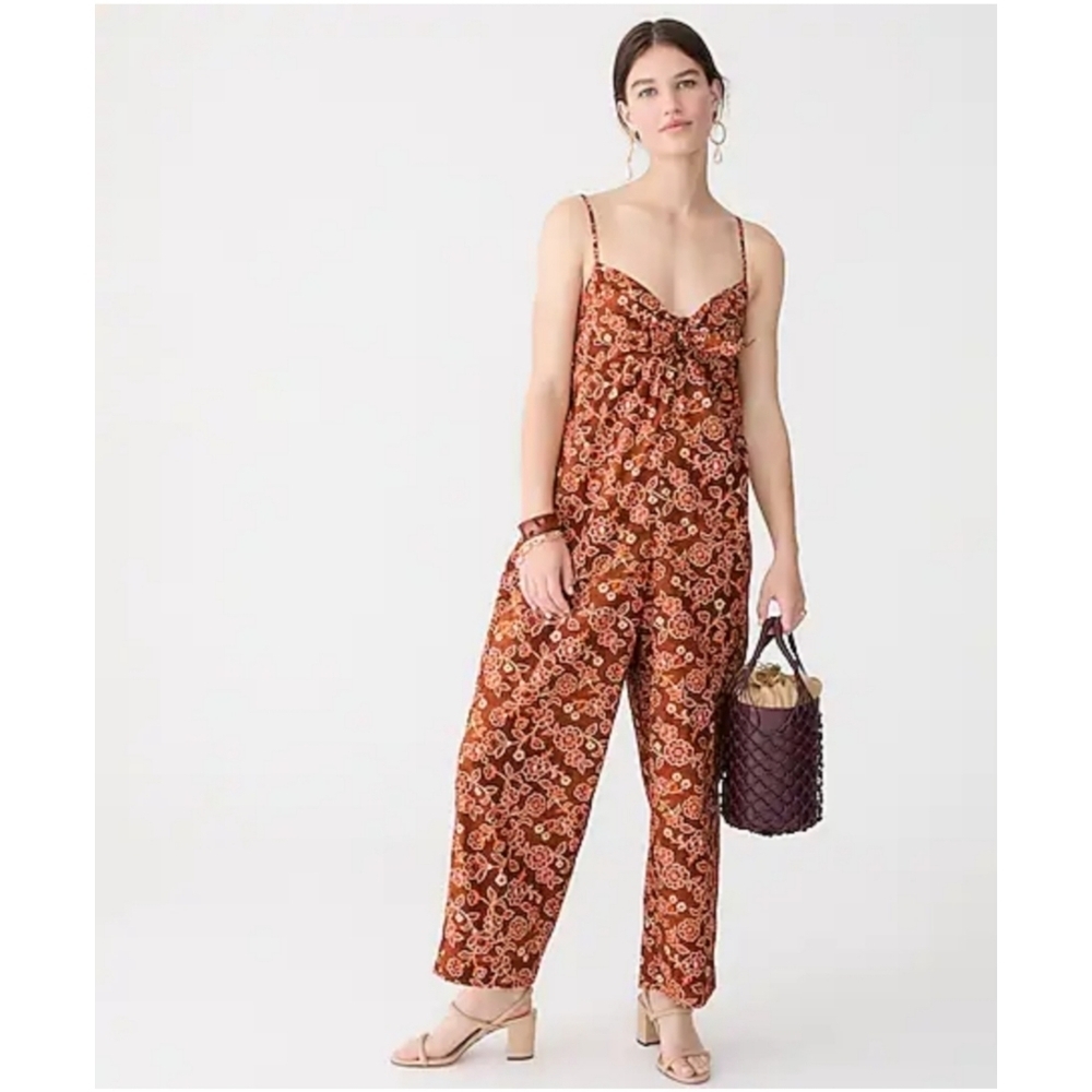 4. J.Crew Tie-front jumpsuit in vintage vines
